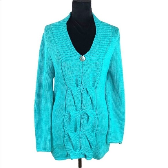 PURE HANDKNIT CHUNKY COTTON SWEATER M/L - Picture 1 of 7